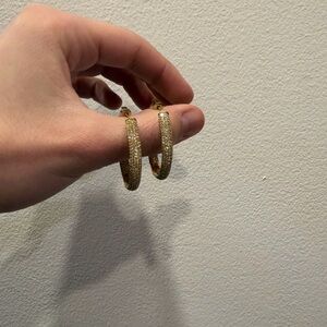 PANDORA Elegant Gold Hoop Earrings